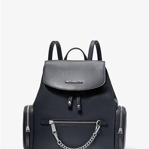 Michael Kors Black Jetset Backpack with Chain Detail